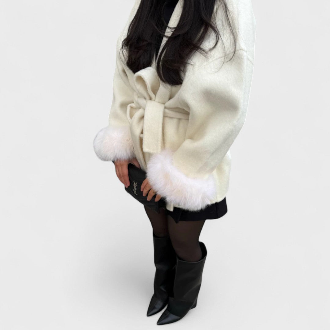Savora | Elegant Coat with Eco-Friendly Fur Details