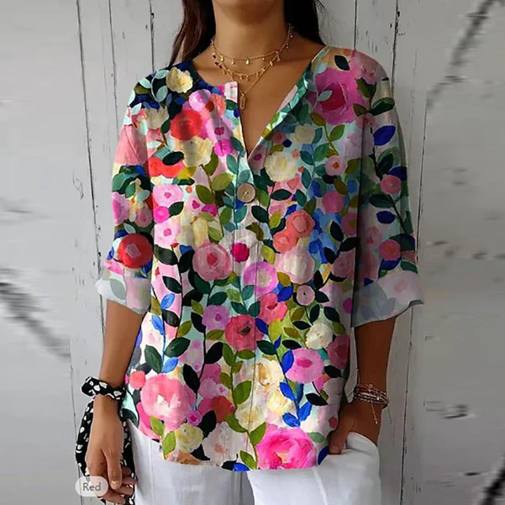 CELINE | Floral Print Spring Blouse