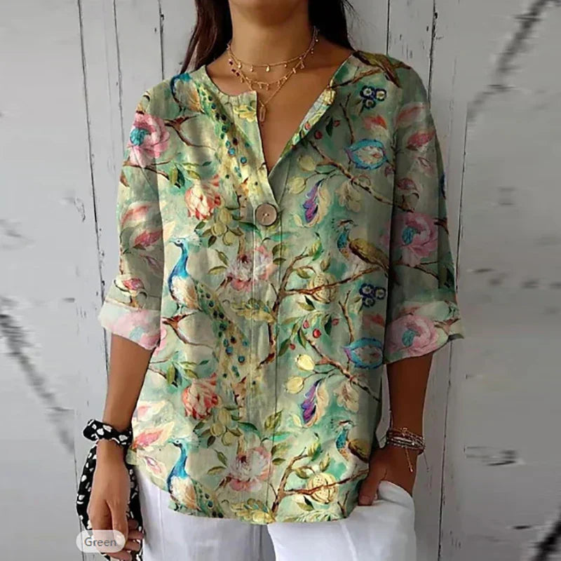 CELINE | Floral Print Spring Blouse