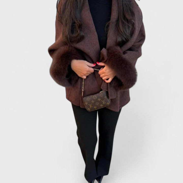 Savora | Elegant Coat with Eco-Friendly Fur Details