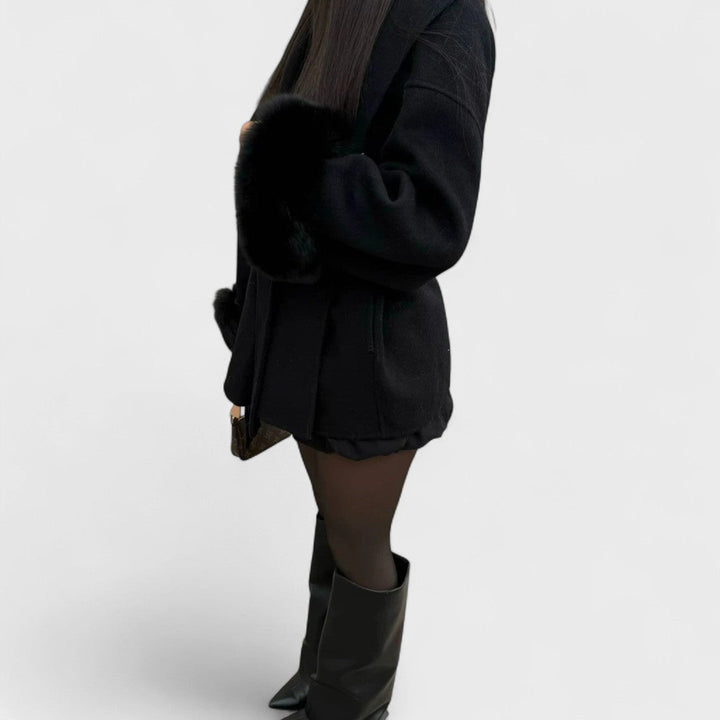 Savora | Elegant Coat with Eco-Friendly Fur Details