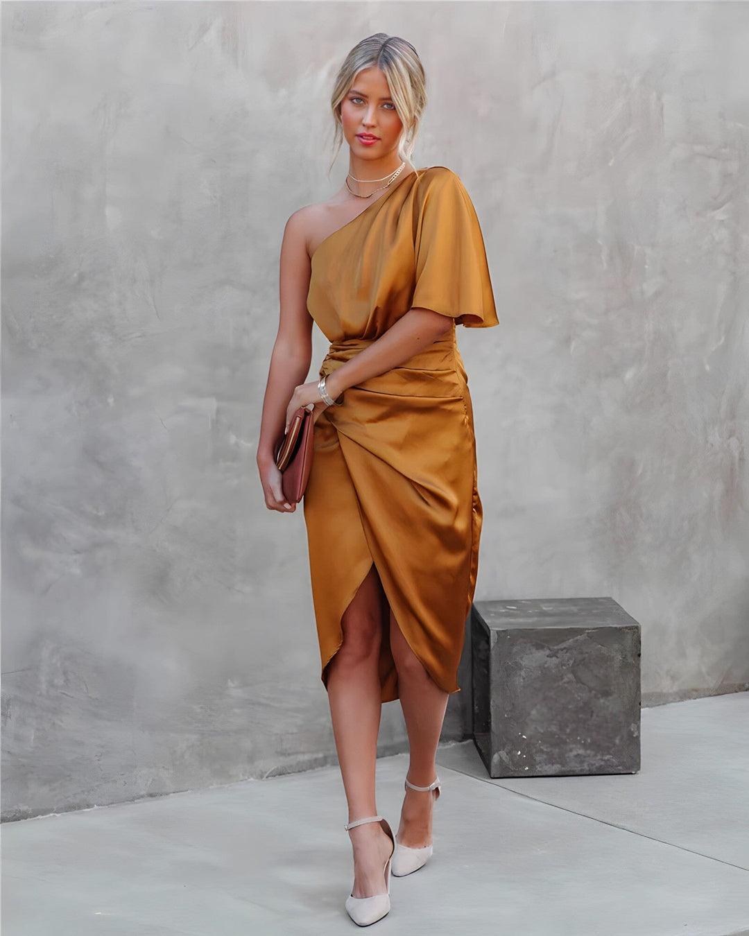 Emma | Elegant Silk Dress with a Slit