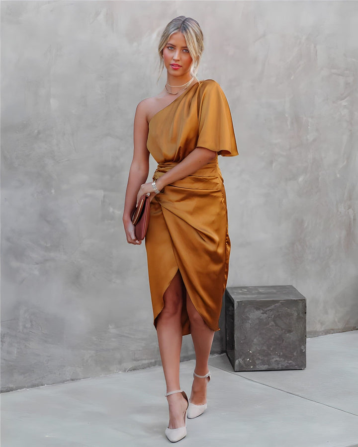 Emma | Elegant Silk Dress with a Slit
