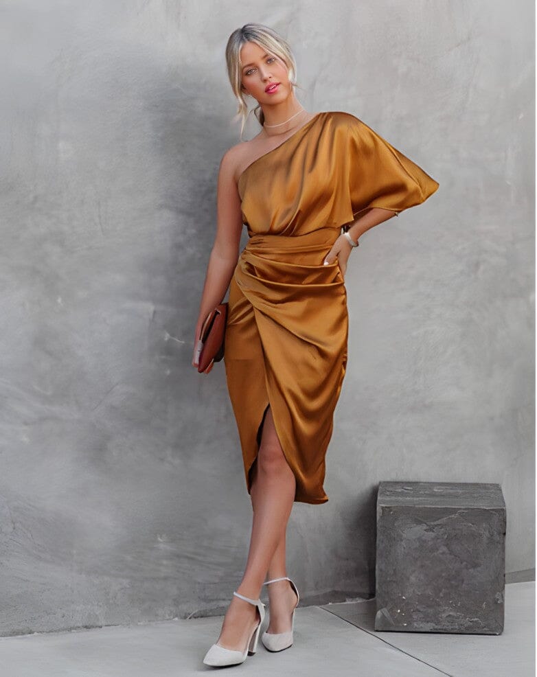 Emma | Elegant Silk Dress with a Slit