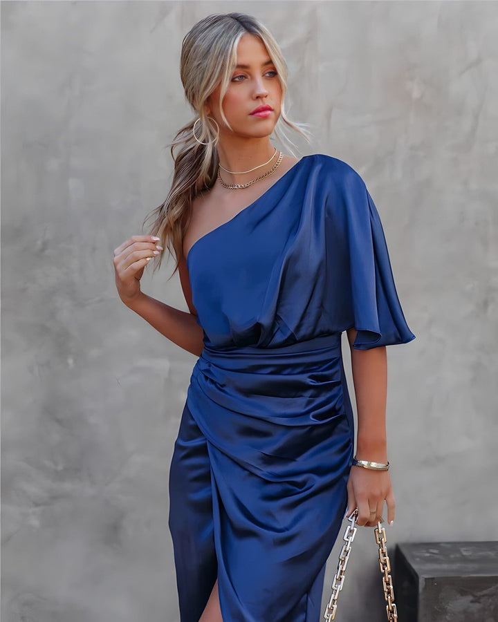 Emma | Elegant Silk Dress with a Slit