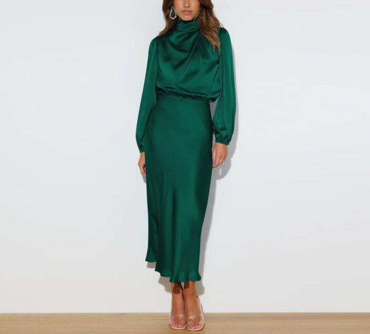 Ellie | Elegant Silk Dress with Long Sleeves