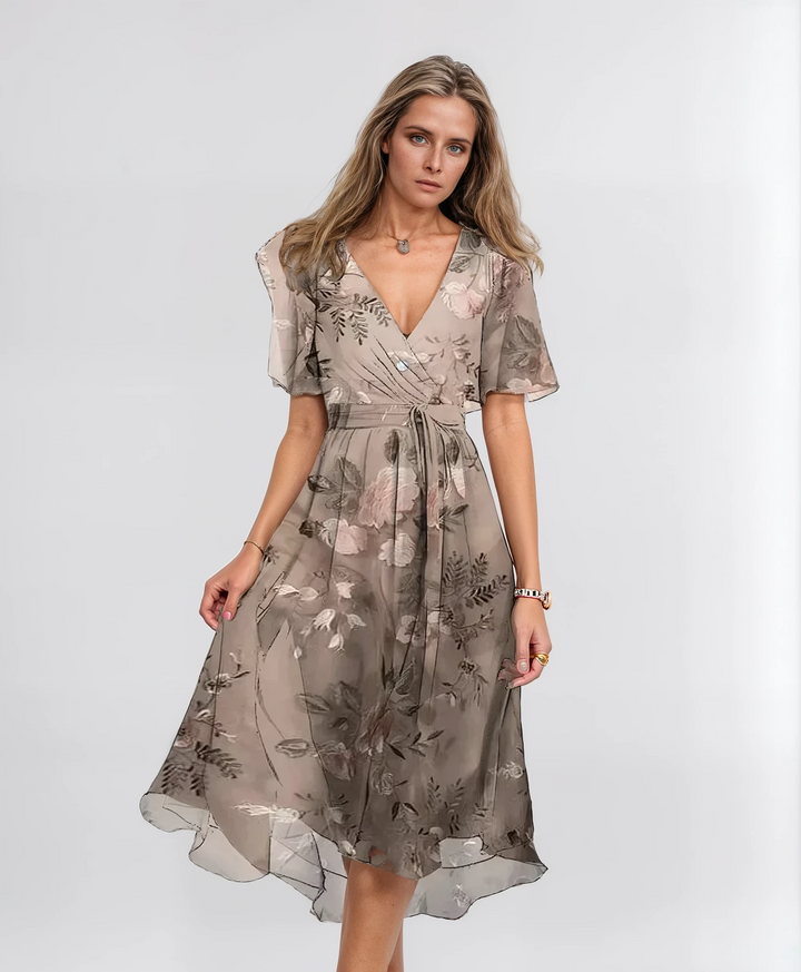 Elisa - Elegant Vintage Short Sleeve Dress