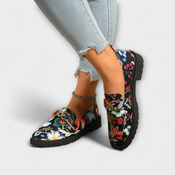 Mila – Floral Patterned Multicolored Loafers