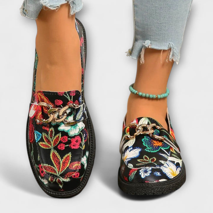Berendina - Multicolored Loafers with Floral Pattern