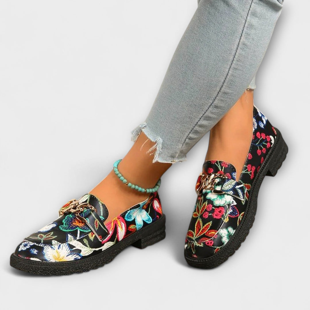 Mila – Floral Patterned Multicolored Loafers