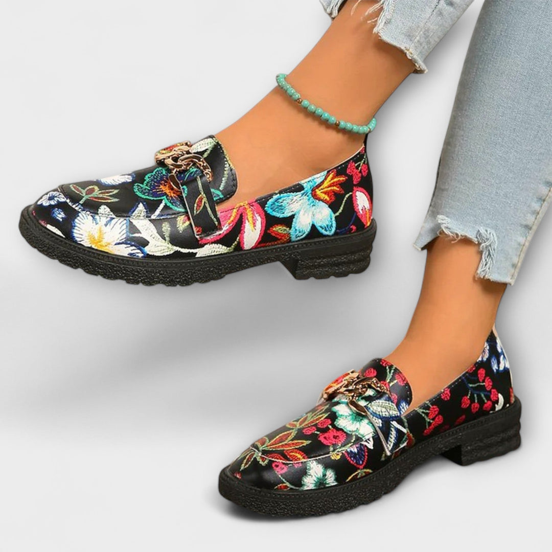 Mila – Floral Patterned Multicolored Loafers