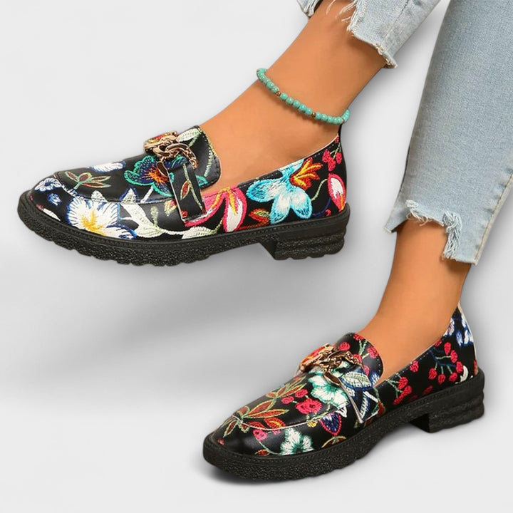 Mila – Floral Patterned Multicolored Loafers