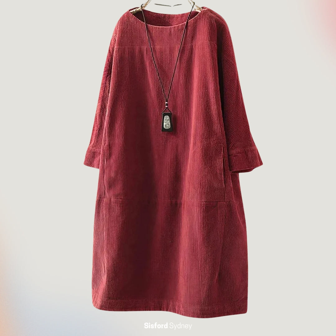 Maya Relaxed Corduroy Midi Dress